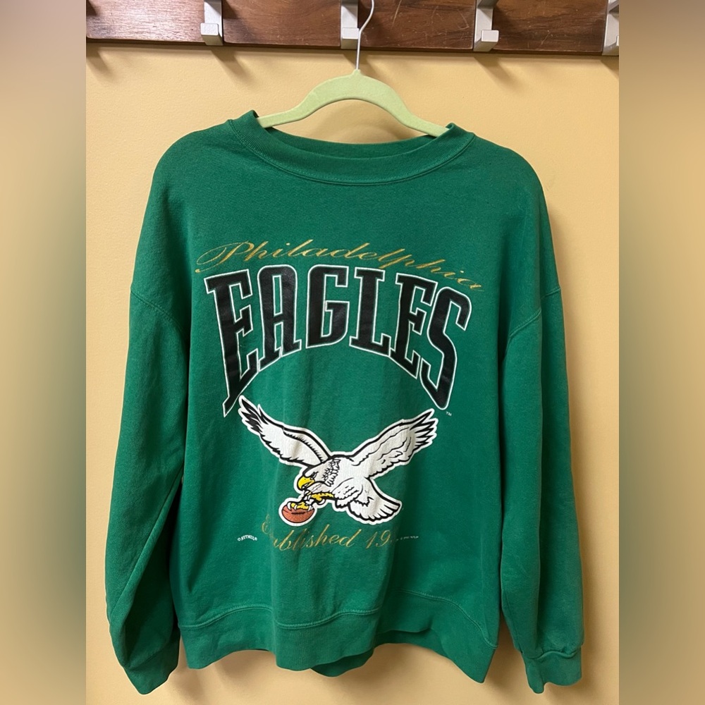 Philadelphia Eagles Vintage Nutmeg Green Crewneck Sweatshirt 1993